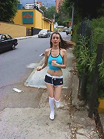 Sporty teenage latina fucks hard