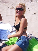 Two cute teen girls on the beach