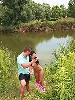 Cute pierced teen fucked outside