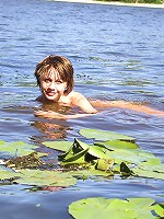 Amateur teen cutie plays outdoor