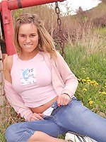 Cute teenage girl showing it all