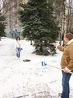 Snow shoveling chap screws beauty