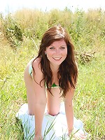 Redhead caressing teenage coochie