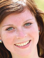 Redhead caressing teenage coochie