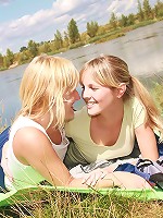 Two adorable teens petting cunts