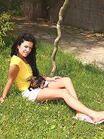 Brunette loves sitting on a dildo