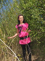 Sweetie inserting a rubber pecker