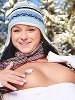 A sweetie loves cold masturbating