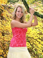 Blonde teen toying her tight slit