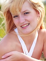 Cute teenage blonde toying pussy