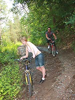 Cycling girl fucked in the woods