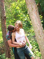 Cycling girl fucked in the woods