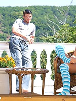 Teenie tasting cum from the floor