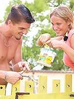 Busty teenage girl fucked outdoor