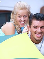 Teenie plays with dick and fucks