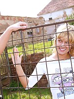 Sexy blonde teen girl facialised