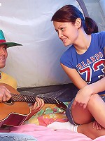 Tiny teen girl enjoying big cock