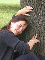 Brunette teen teasing the camera