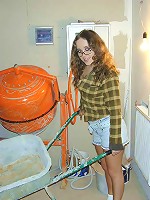 Petite teenage brunette stripping