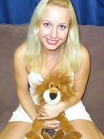 Blonde teen girl teasing the cam