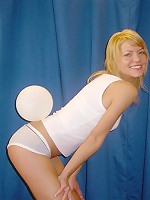 Blonde teenie showing her boobies