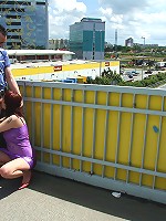 A chick loves public cock sucking