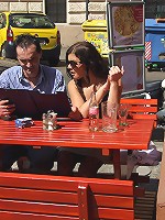 Old senior fucks chick in public