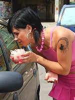 A chick fucking old guy for money