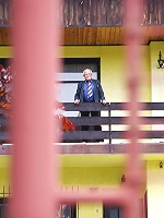 Old pervert is enjoying big tits