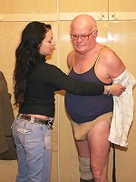 Brunette teenie loves senior cock