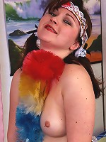 Teenie brunette riding a big cock