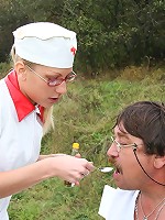 Teen nurse loves a senior cumload