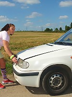 Busty teen girl fucking a senior