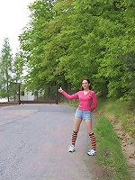 Teenage hitchiker fucked outdoor