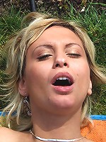 Senior stuffing a teenage blonde