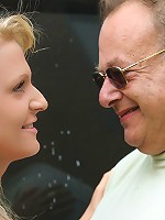 Teen washing old man his vehicle