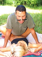 Tired blonde gets drilled asleep