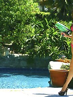 Hot Kelly all wet and horny by the pool