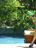 Hot Kelly all wet and horny by the pool