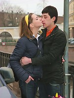 Brunette teen Grace fucks her new boyfriend she met