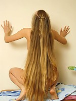 Naked girl shows her yummy young pussy and delicious ass