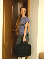 Flawless model Larka demonstrates her naked teen body