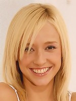 Adorable teen delightfully spreads