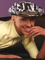 Cutie in cowboy hat spreads pussy