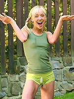 Hanna - Adorable teen gets wet and fingers