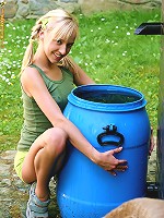 Hanna - Adorable teen gets wet and fingers