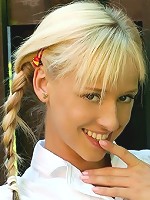 Hanna - Flirty blonde teen strips and poses