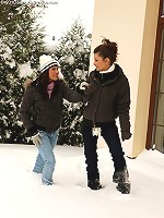 Kay and Jess - Slender teens undress and have sex