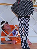 Upskirt girlie undergoes a fierce anal attack