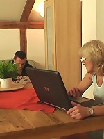 The granny is a slut for cock and any way he wants to give it to her she will receive it